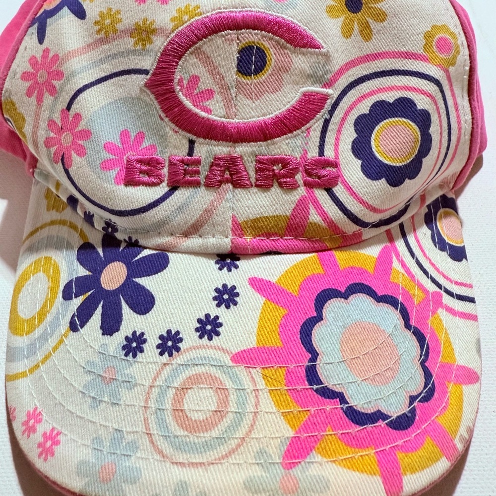 NFL Chicago Bears Pink and Yellow Floral Cap